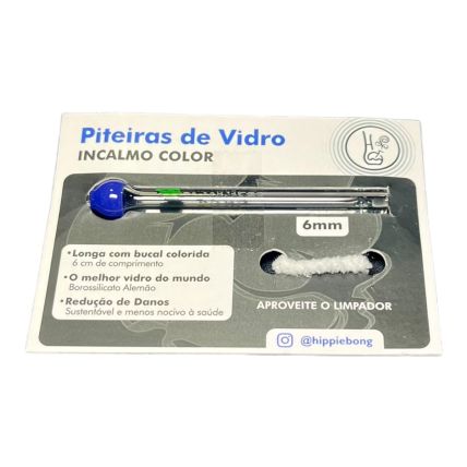 PITEIRA DE VIDRO HIPPIE BONG INCALMO COLOR 6MM